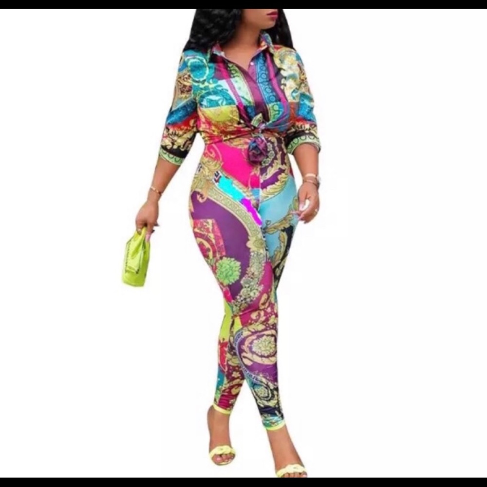 2-Piece Ethel  Shirt Dress and Pants Set